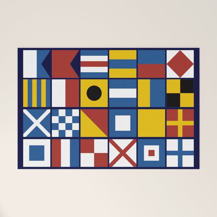 Nautical Flags Welcome Mat