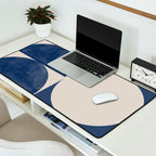 Mid Century Modern Geometric Blue Desk Mat Gallery Image 2