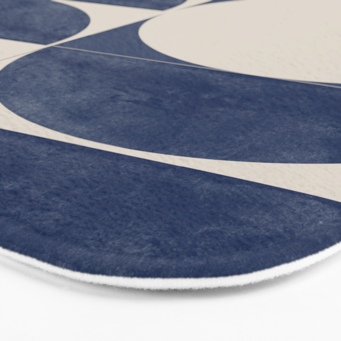 Mid Century Modern Geometric Blue Bath Mat Gallery Image 3
