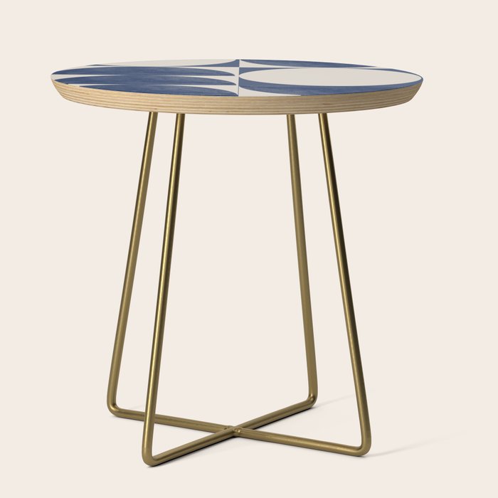 Mid Century Modern Geometric Blue Side Table Gallery Image 1