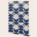 Mid Century Modern Geometric Blue Wallpaper Gallery Image 2
