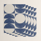 Mid Century Modern Geometric Blue Wrapping Paper Gallery Image 3