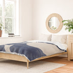 Mid Century Modern Geometric Blue Duvet Cover Gallery Image 2