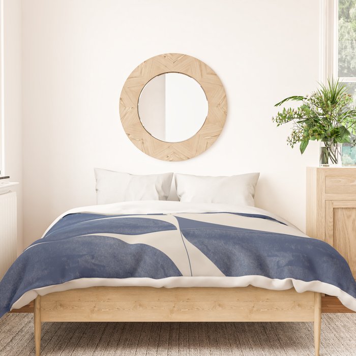 Mid Century Modern Geometric Blue Duvet Cover Gallery Image 3