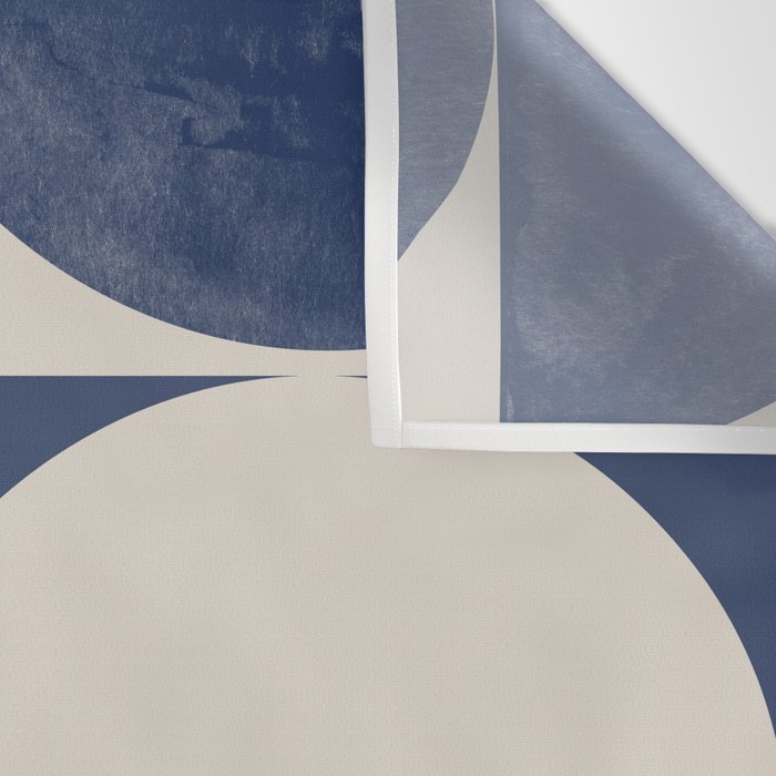 Mid Century Modern Geometric Blue Wall Tapestry Gallery Image 3