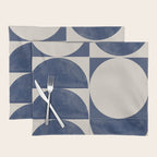 Mid Century Modern Geometric Blue Placemat Gallery Image 1