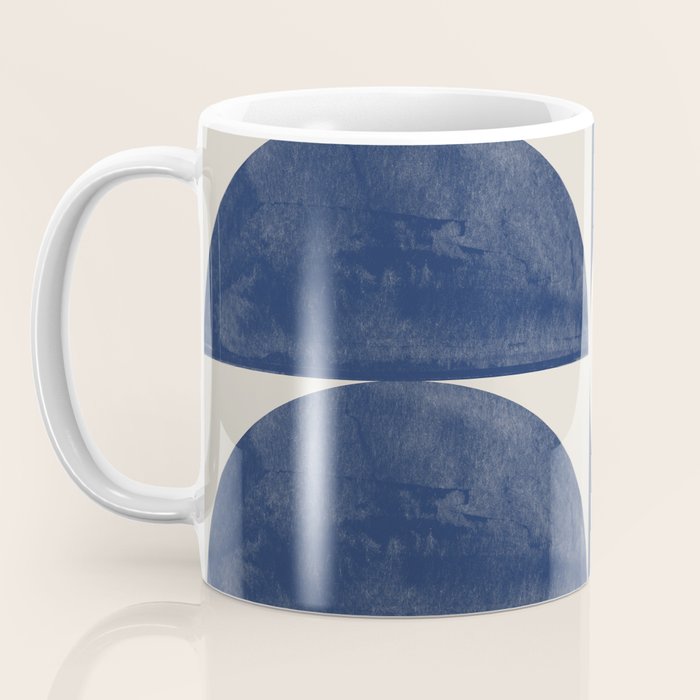 Mid Century Modern Geometric Blue Coffee Mug Gallery Image 3