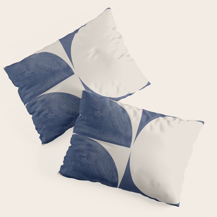 Mid Century Modern Geometric Blue Pillow Sham Gallery Image 1