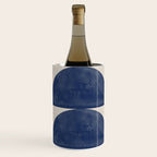 Mid Century Modern Geometric Blue Wine Chiller Gallery Image 2