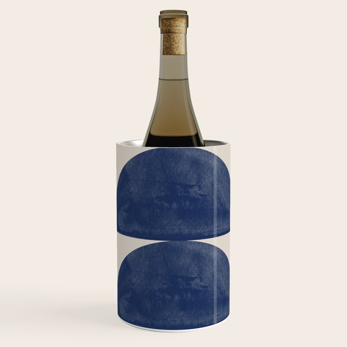 Mid Century Modern Geometric Blue Wine Chiller Gallery Image 2
