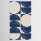 Mid Century Modern Geometric Blue Tablecloth Gallery Image 2