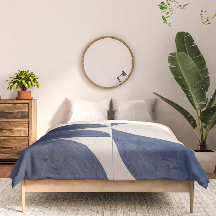 Mid Century Modern Geometric Blue Comforter Gallery Image 3