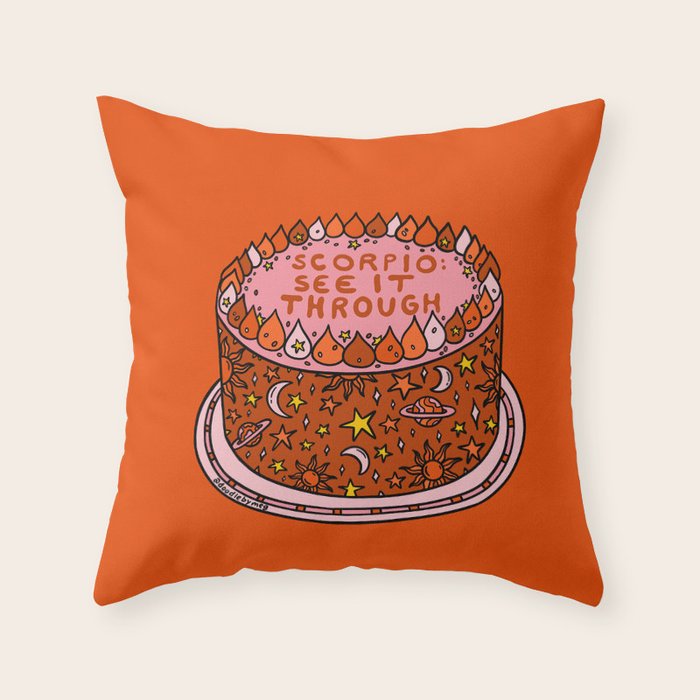 Scorpio Cake Throw Pillow Gallery Image 1