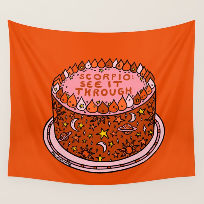 Scorpio Cake Wall Tapestry Gallery Image 4