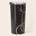 Abstract Line Art Cat Travel Mug Gallery Image 3