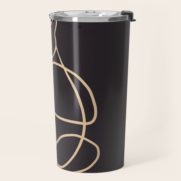 Abstract Line Art Cat Travel Mug Gallery Image 2