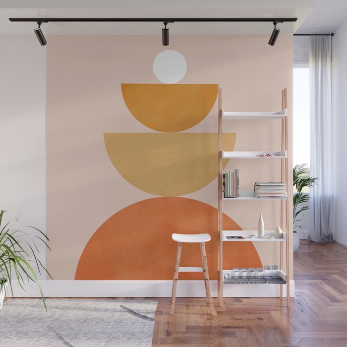 Abstraction Circles Balance Modern Minimalism 007 Wall Mural Gallery Image 1
