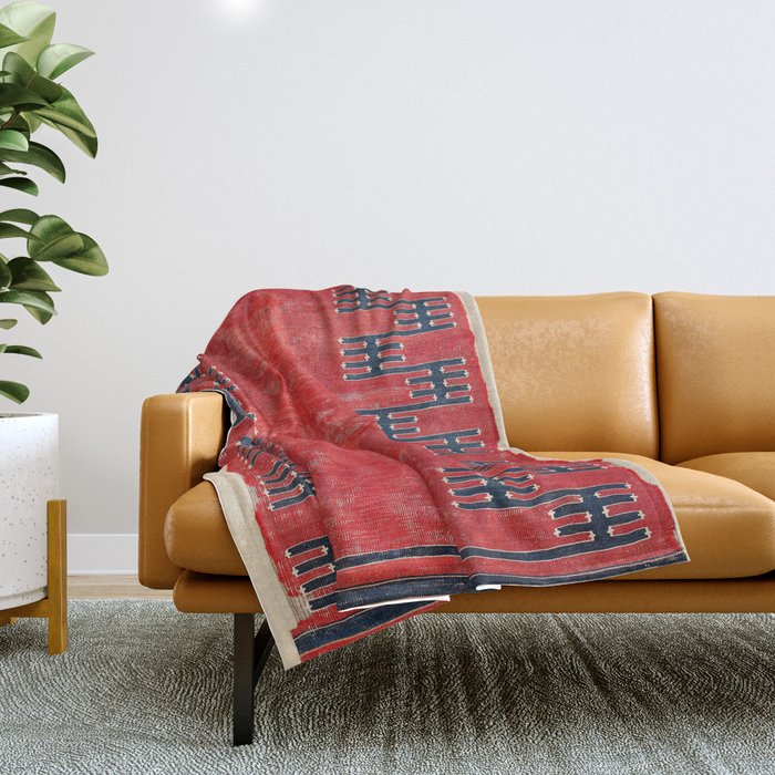 Yüncü Balikesir Northwest Anatolian Kilim Print Throw Blanket Gallery Image 1