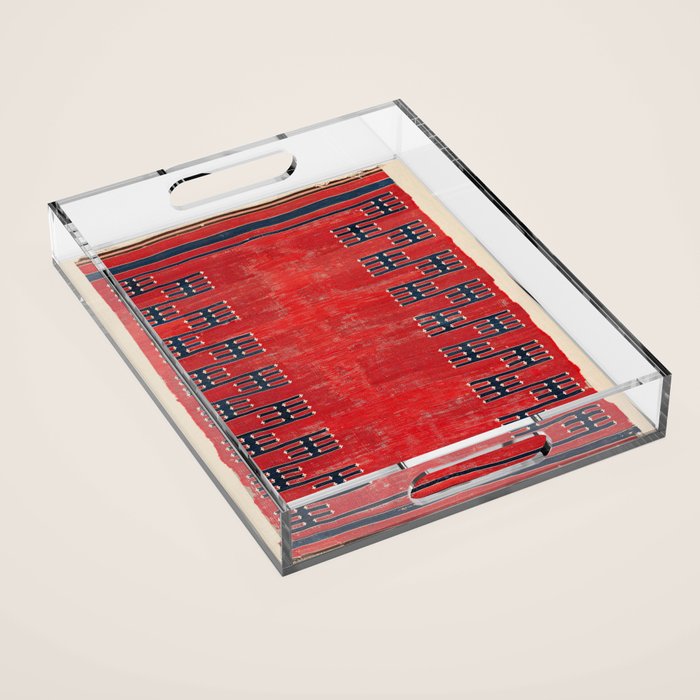 Yüncü Balikesir Northwest Anatolian Kilim Print Acrylic Tray Gallery Image 1