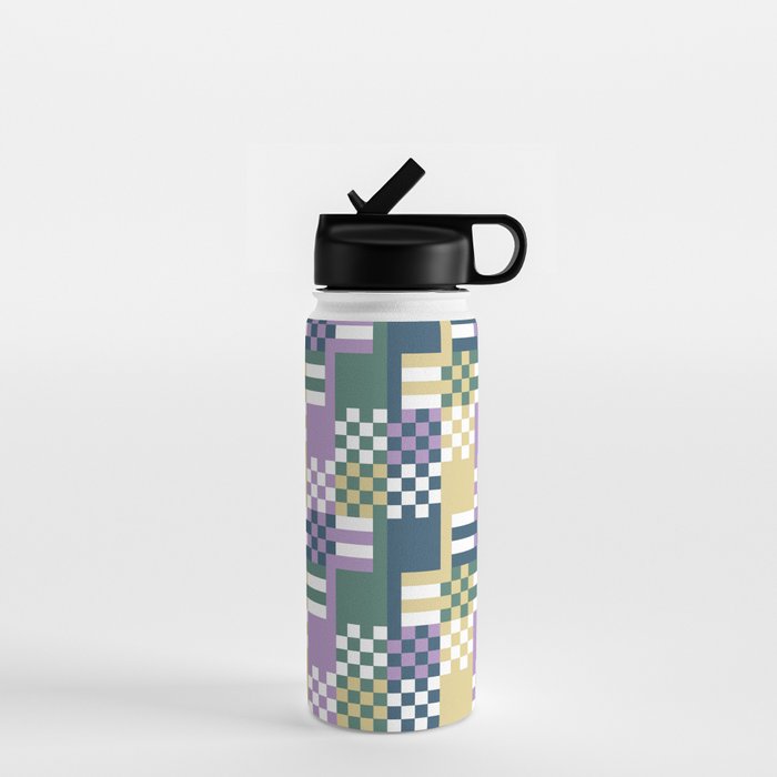 Abstract Block Mosaic R Water Bottle Gallery Image 1