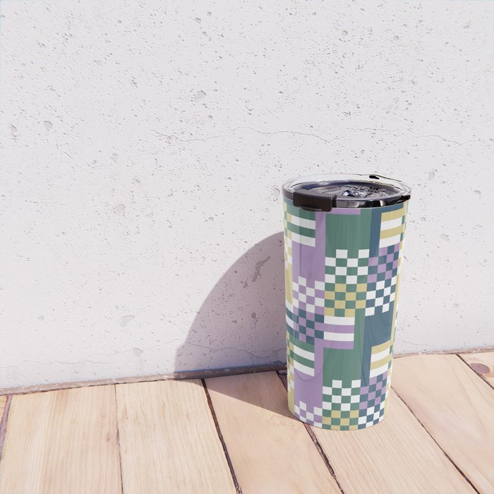 Abstract Block Mosaic R Travel Mug Gallery Image 4