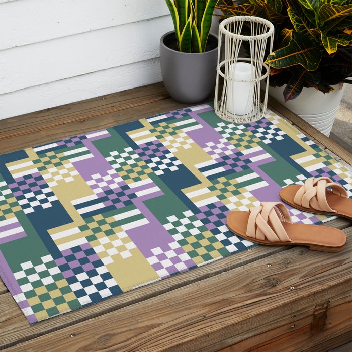 Abstract Block Mosaic R Outdoor Rug Gallery Image 2