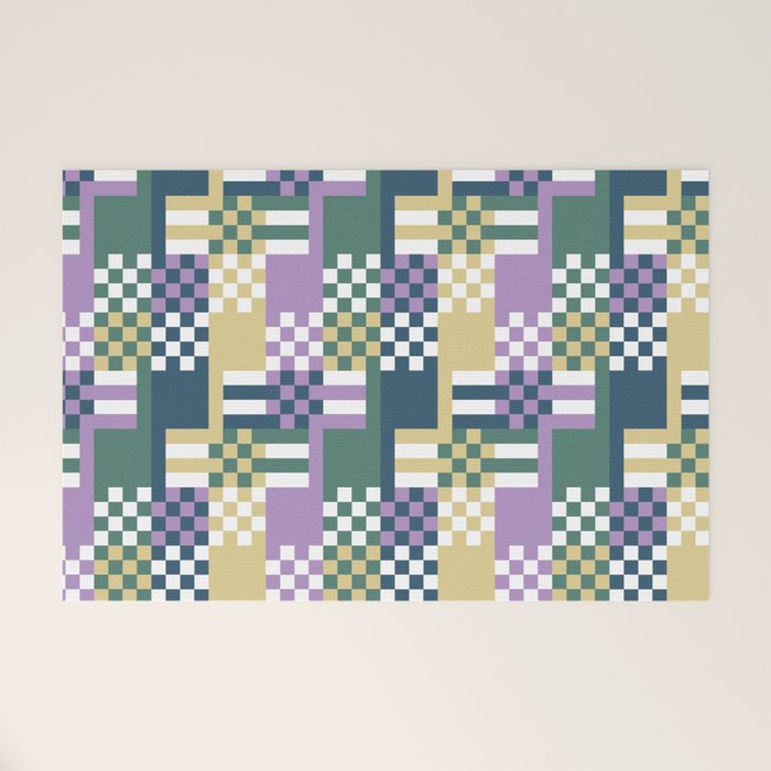Abstract Block Mosaic R Welcome Mat Gallery Image 1