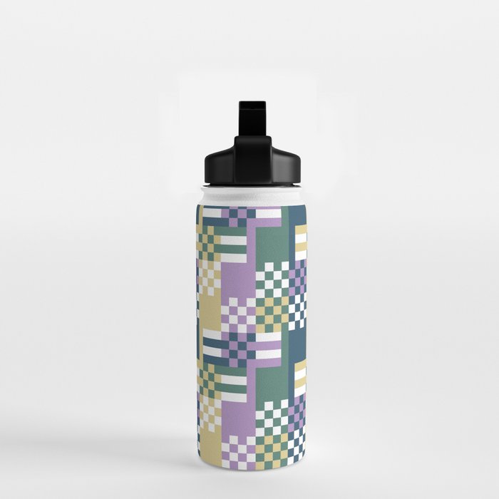 Abstract Block Mosaic R Water Bottle Gallery Image 2
