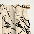 Minimal Snowboarders Line Art 2 Window Curtain Gallery Image 2