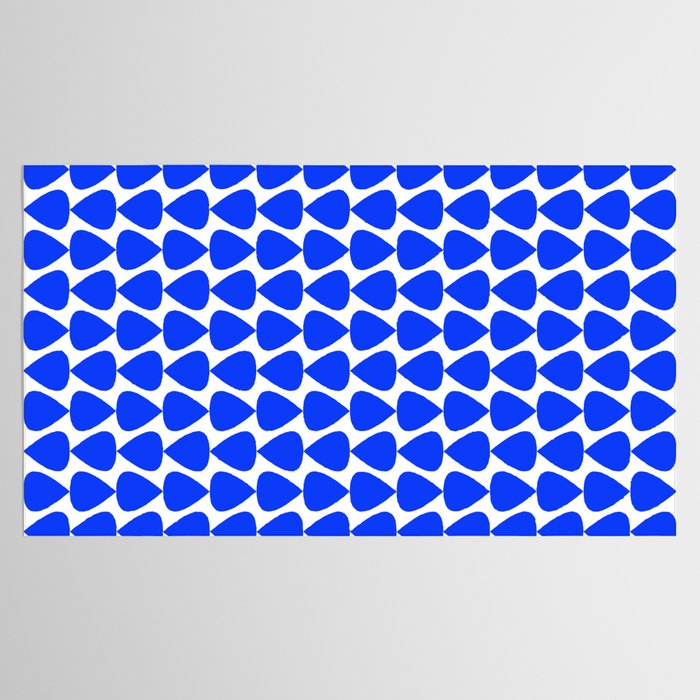 Plectrum Geometric Minimalist Pattern in Electric Blue and White Tablecloth Gallery Image 2