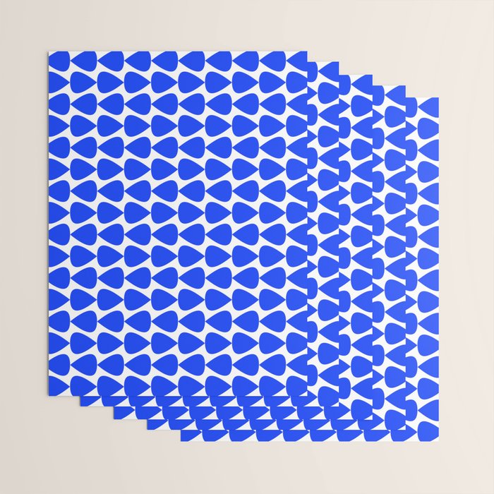 Plectrum Geometric Minimalist Pattern in Electric Blue and White Wrapping Paper Gallery Image 3