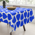 Plectrum Geometric Minimalist Pattern in Electric Blue and White Tablecloth Gallery Image 3