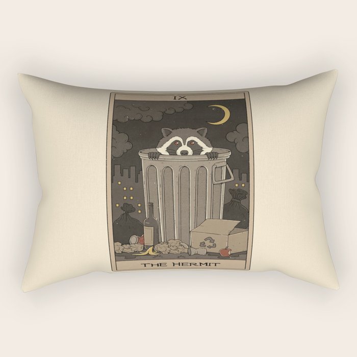 The Hermit - Raccoons Tarot Rectangular Pillow Gallery Image 1
