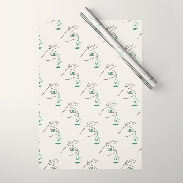 Lady green Wrapping Paper Gallery Image 1