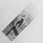 Tough Par Four - Golf Game at 1000 feet black and white photograph Yoga Mat Gallery Image 1