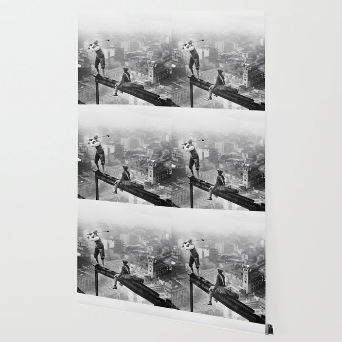 Tough Par Four - Golf Game at 1000 feet black and white photograph Wallpaper Gallery Image 2