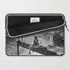 Tough Par Four - Golf Game at 1000 feet black and white photograph Laptop Sleeve Gallery Image 2