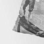 Tough Par Four - Golf Game at 1000 feet black and white photograph Pillow Sham Gallery Image 4