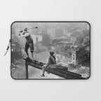 Tough Par Four - Golf Game at 1000 feet black and white photograph Laptop Sleeve Gallery Image 1