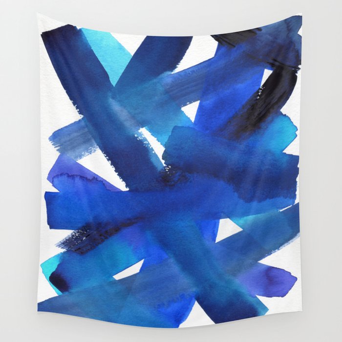 Superwatercolor Multiblue Wall Tapestry Gallery Image 4