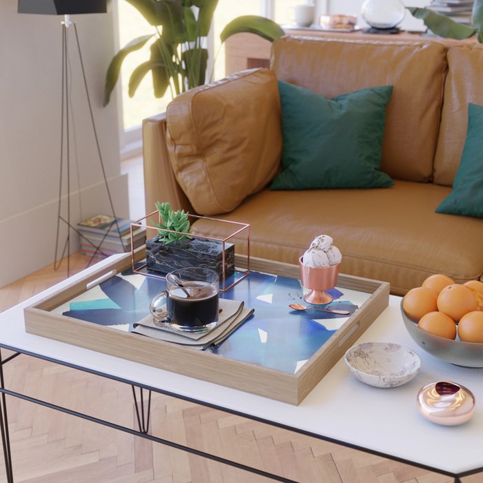 Superwatercolor Multiblue Serving Tray Gallery Image 2