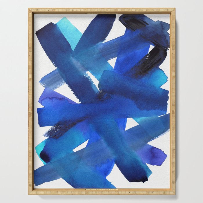 Superwatercolor Multiblue Serving Tray Gallery Image 1