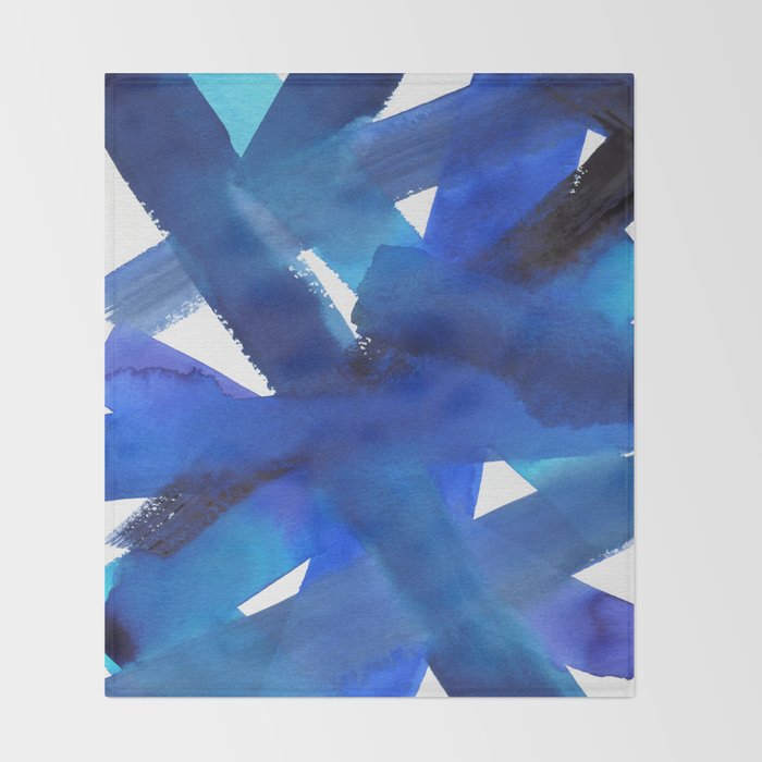 Superwatercolor Multiblue Throw Blanket Gallery Image 2