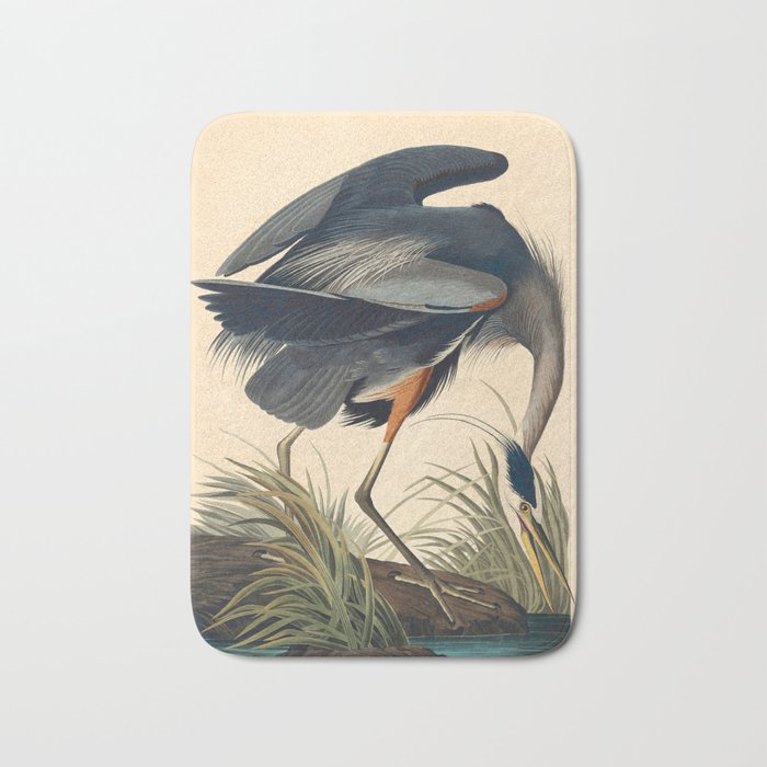Great Blue Heron by John James Audubon (1834) Bath Mat Gallery Image 1