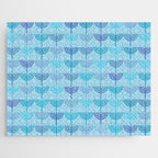 Hanukkah Chanukah Menorah Chanukkiah Pattern in Blue and Turquoise  Jigsaw Puzzle Gallery Image 1