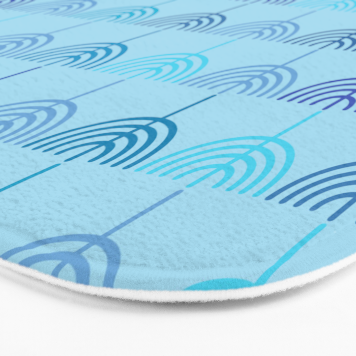 Hanukkah Chanukah Menorah Chanukkiah Pattern in Blue and Turquoise  Bath Mat Gallery Image 3