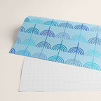 Hanukkah Chanukah Menorah Chanukkiah Pattern in Blue and Turquoise  Wrapping Paper Gallery Image 2