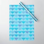 Hanukkah Chanukah Menorah Chanukkiah Pattern in Blue and Turquoise  Wrapping Paper Gallery Image 1