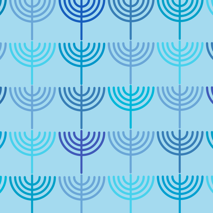 Hanukkah Chanukah Menorah Chanukkiah Pattern in Blue and Turquoise  Coffee Mug Gallery Image 2