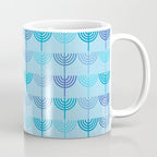 Hanukkah Chanukah Menorah Chanukkiah Pattern in Blue and Turquoise  Coffee Mug Gallery Image 1